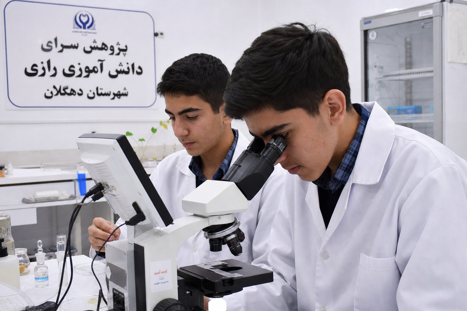 فعالیت دانش‌آموزان در آزمایشگاه پژوهش سرای رازی دهگلان